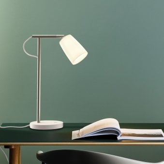 Carlton Desk Lamp in a Porcelain Finish with Porcelain Shade