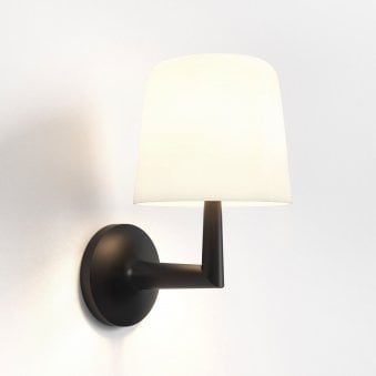 Ella Wall Light in Matt Black with Porcelain Shade