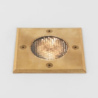 Gramos Square Exterior Ground Light in Solid Brass