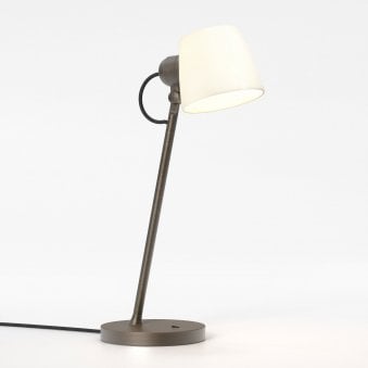 Imari Desk Lamp in Bronze with Porcelain Shade
