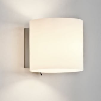 Luga Switched Oval White Glass Wall Light