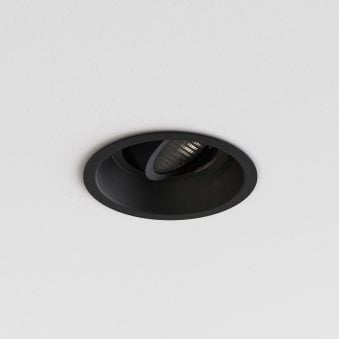Minima Slimline Round Adjustable Fire-Rated Downlight in Matt Black