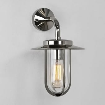 Montparnasse IP44 Exterior Wall Light in Nickel