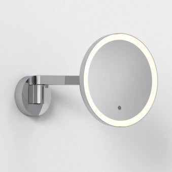 Nagoya IP44 Switched Round Illuminated Magnifying Mirror in Polished Chrome