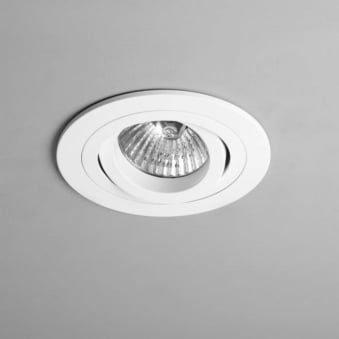 Taro GU10 Round White Adjustable Fire Rated Recessed Downlight