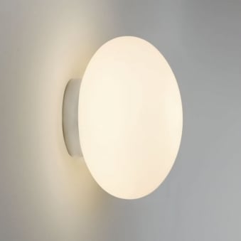 Zeppo IP44 Opal Glass Bathroom Wall Light in Polished Chrome