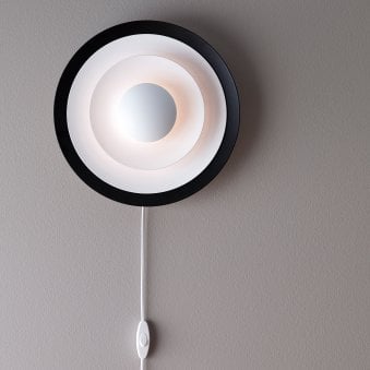 Diablo 300 Plugged Wall Light in Black & Red