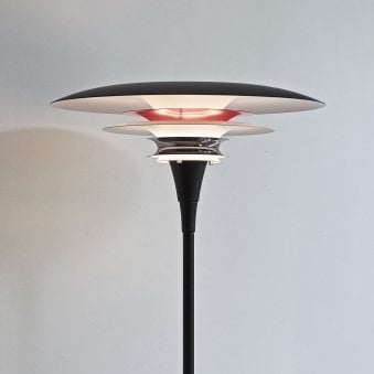 Diablo Metal Floor Light in Flat Black and Glossy Red