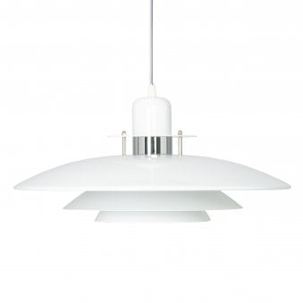 Primus I 430mm Pendant Light in White and Chrome