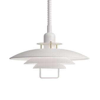Primus II 430mm Rise and Fall Pendant Flat White and Brass