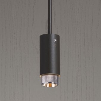 Exhaust Single Drop Pendant Spotlight in a Graphite Finish with Steel Detail