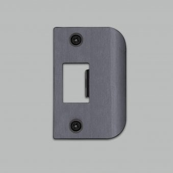 D Shaped Strike Plate in Gun Metal Grey