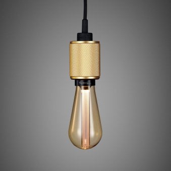 Heavy Metal Single Drop Cross Knurl Pendant in a Brass Finish