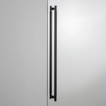 Double Sided Knurled Closet Bar Handle In Black