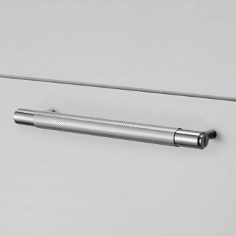 Knurled Medium Pull Bar Cabinet Handle In Solid Steel