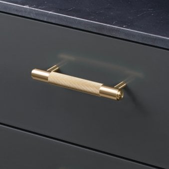 Knurled Small Pull Bar Cabinet Handle In Solid Brass