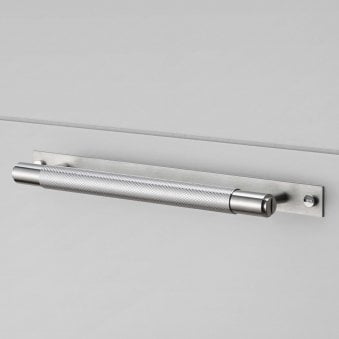 Knurled Small Pull Bar Cabinet Handle With Back Plate In Solid Steel