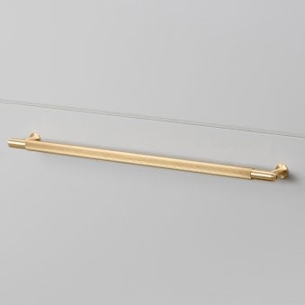 Linear Knurled Large Pull Bar Cabinet Handle In Solid Brass