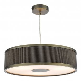 Alvaro Pendant In Antique Bronze With Pleated Mushroom Shade