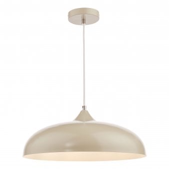 Kaelan Pendant In Taupe With Polished Chrome Detail