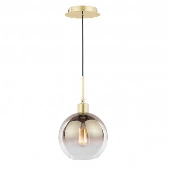 Lycia Single Pendant In Gold With Ombre Gold Glass Shade