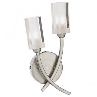 Morgan Double Wall Light in Satin Chrome