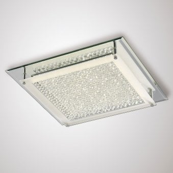 Gina Crystal 21W LED Ceiling Light in a Chrome and Mirrored Finish