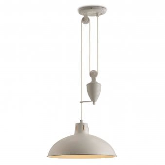 Wellington Rise & Fall Pendant In Matt White