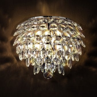 Coniston 2 Light Clear Crystal Wall Light in Chrome