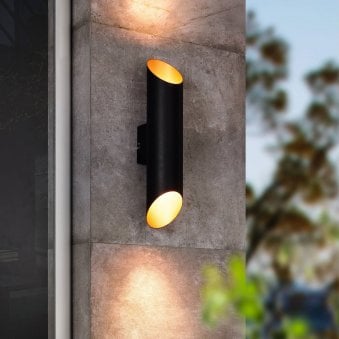 Agolada Outdoor IP44 LED Wall Light in Black and Copper