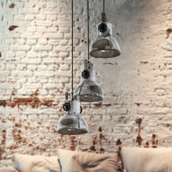 Barnstaple Triple Drop Pendant with a Used Distressed Zinc Look