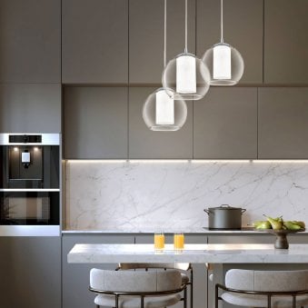 Bolsano Triple Glass Globe Pendant Light