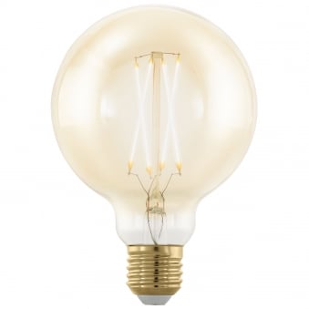 E27 Amber Dimmable Extra Warm 95mm Globe LED 4W 1700K 300lm