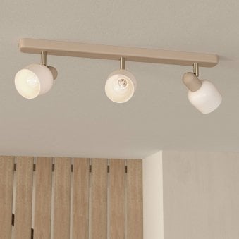 Corato Triple Spotlight in a Sandy Finish with Opal Glass Shades