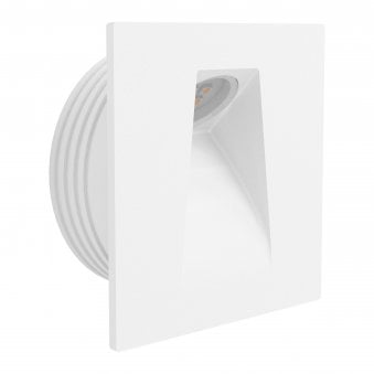 Mecinos LED Square Recessed Wall Light in White
