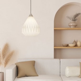 Minting 310mm Pendant with White Folded Paper Lampshade