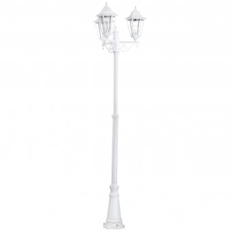Navedo White IP44 Exterior Cast Aluminium Lamp Post Light