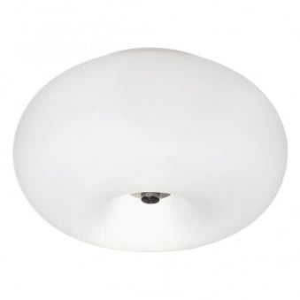 Optica Small Opal White Glass Globe Ceiling Light