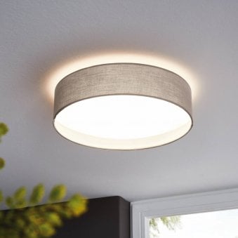 Pasteri LED Taupe Fabric Ceiling Light