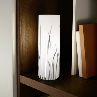 Rivato White Glass and Chrome Table Lamp