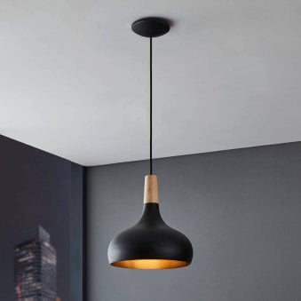 Sabinar Medium Steel Pendant Light in Black