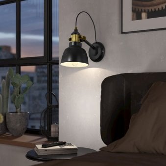 Thornford Single Spotlight in Black with Bronze Detailing