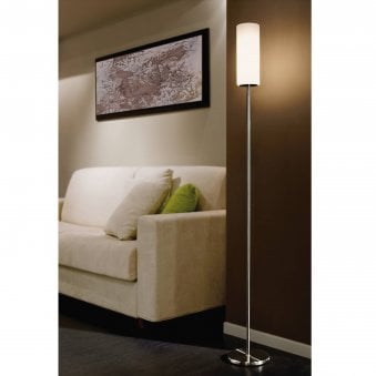 Troy 3 White Satinated Glass Floor Light