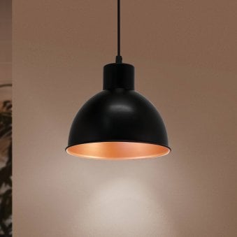 Truro 1 Vintage Black and Copper Pendant Light