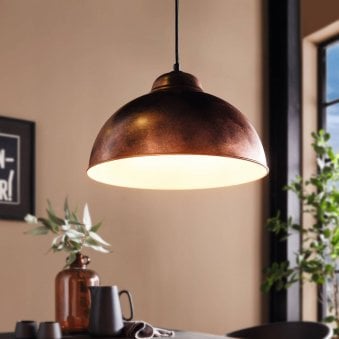 Truro 2 Vintage Copper and White 370 Pendant Light