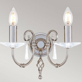Aegean Two Arm Polished Nickel Wall Light