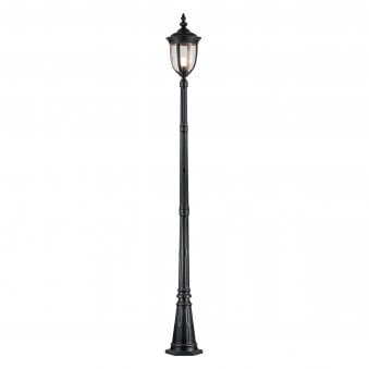 Cleveland Lamp Post Lantern in Weathered Bronze with Clear Seeded Glass