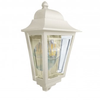 Deco Lane IP44 Half Wall Lantern in Cream