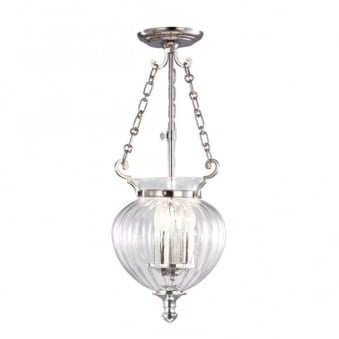 Finsbury Park Polished Nickel Small Ceiling Lantern