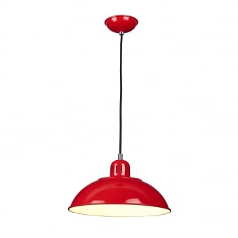 Franklin Diner Pendant Light in Traffic Red